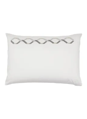 -----------FRETTE  ---- ------------ ----Continuity Embroidered Pillow Case — Grigio/Beige --