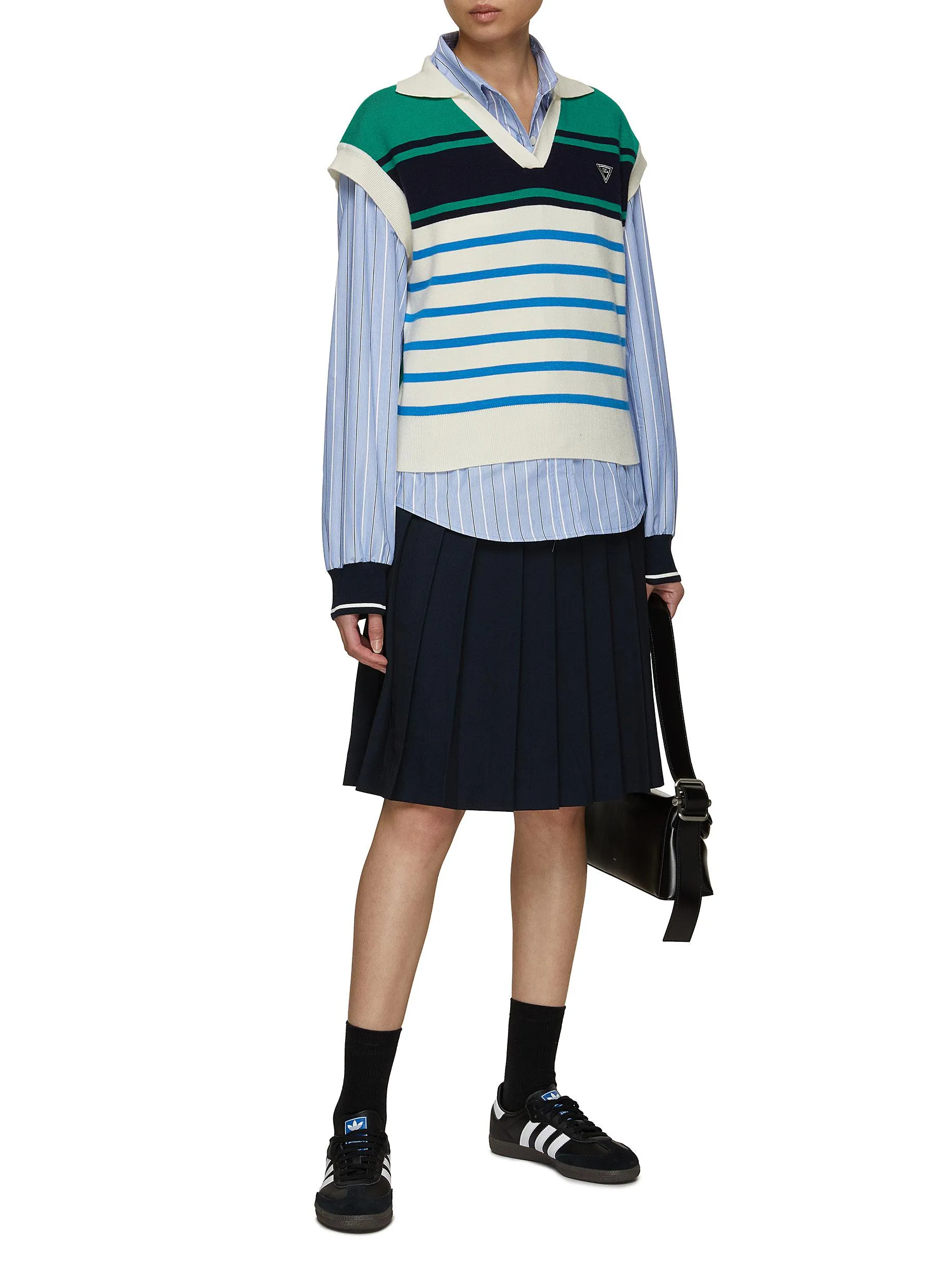 -----------LUCKY MARCHÉ  ---- ------------ ----Combination Collar Knit Vest --