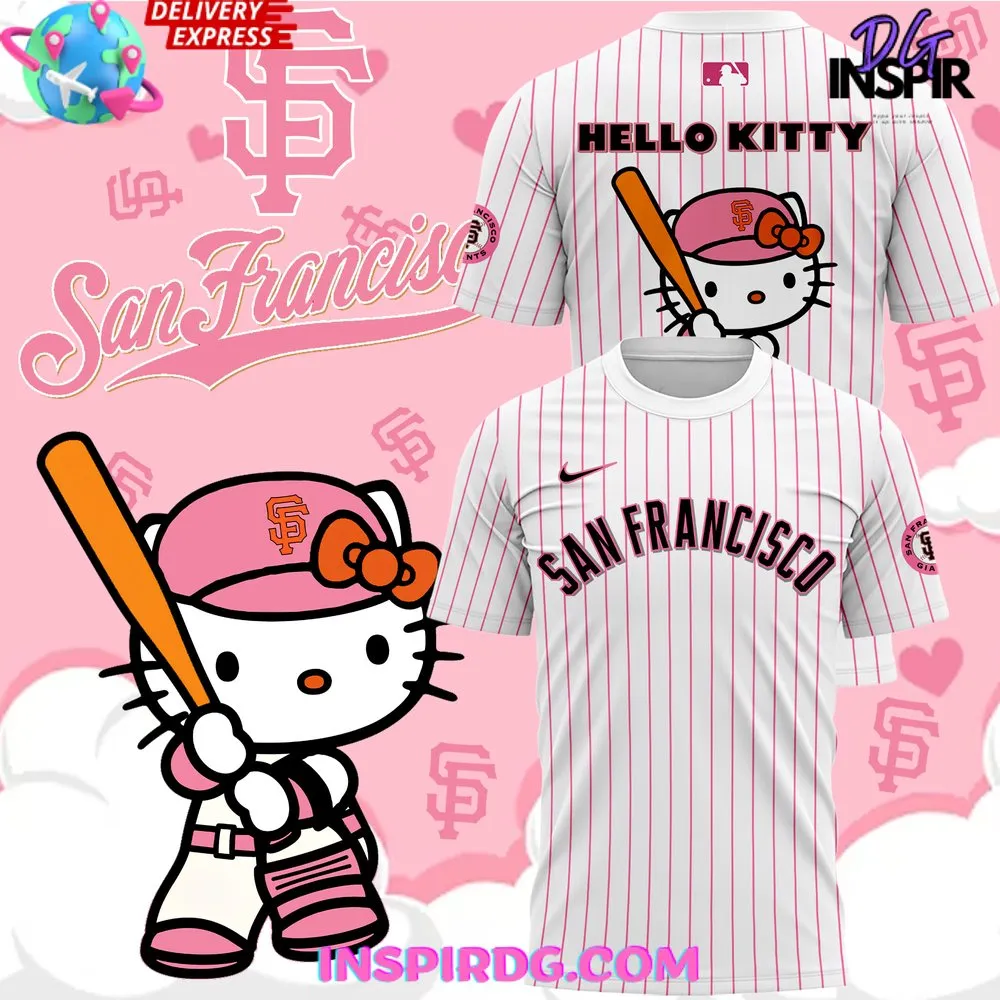 -San Francisco Giants x Hello Kitty Night 2024 Stripe T-Shirt