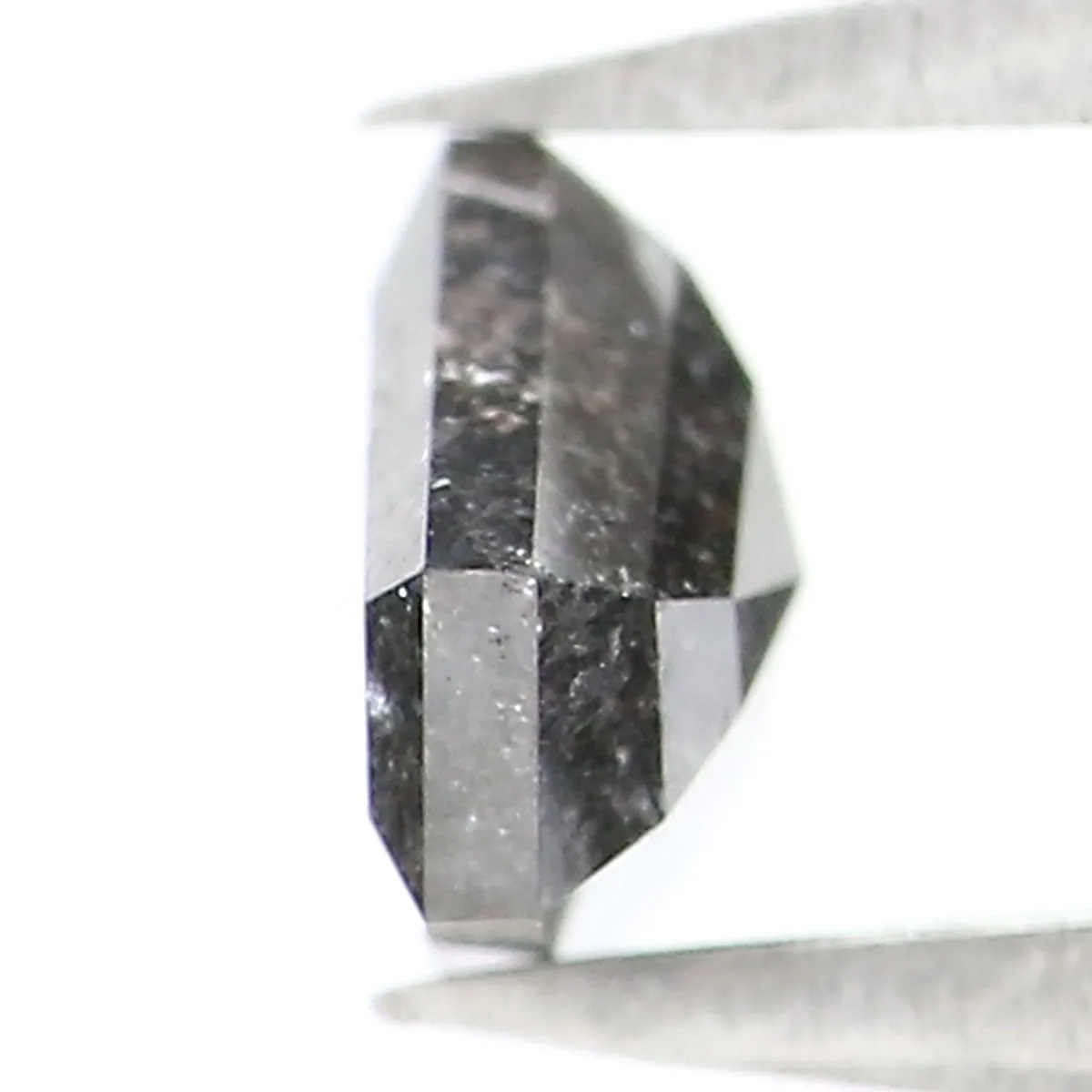 0.59 Ct Natural Loose Shield Shape Diamond Salt And Pepper Shield Cut Diamond 4.70 MM Black Gray Color Shield Shape Rose Cut Dia