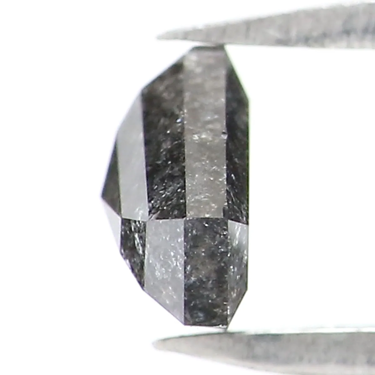 0.59 Ct Natural Loose Shield Shape Diamond Salt And Pepper Shield Cut Diamond 4.70 MM Black Gray Color Shield Shape Rose Cut Dia