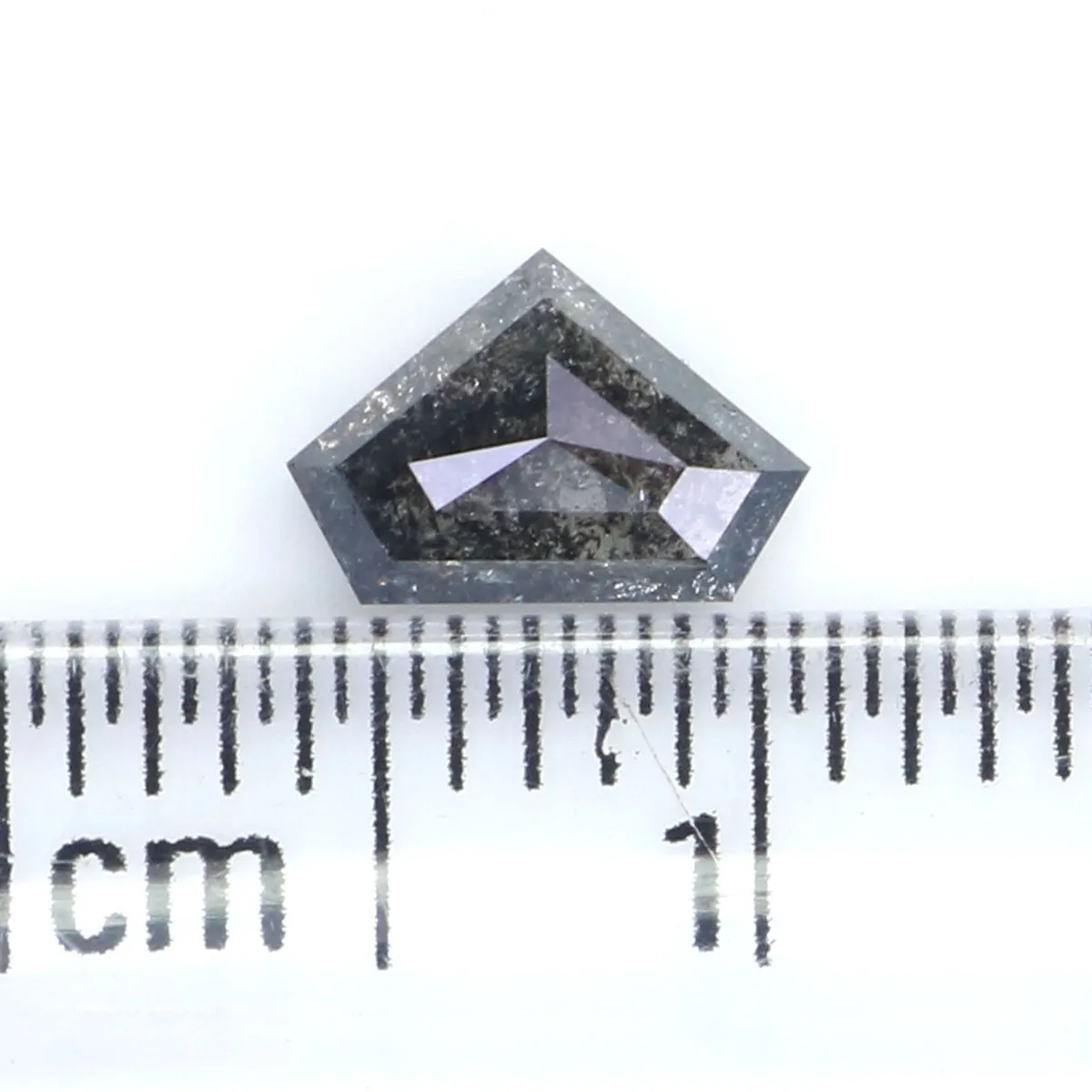 0.59 Ct Natural Loose Shield Shape Diamond Salt And Pepper Shield Cut Diamond 4.70 MM Black Gray Color Shield Shape Rose Cut Dia