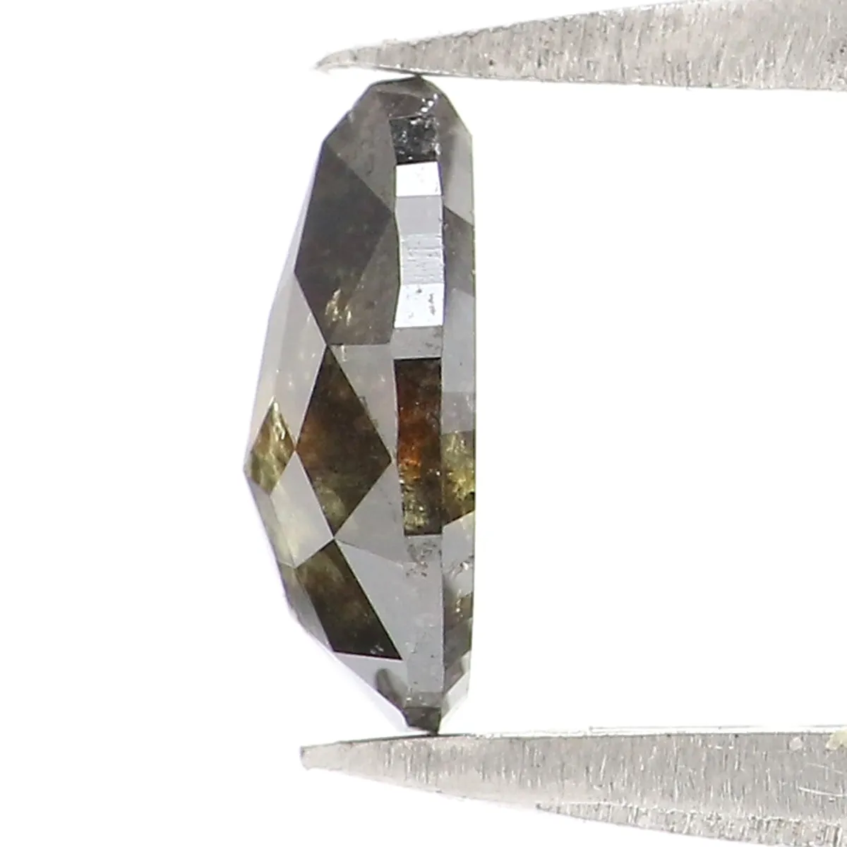 0.61 CT Natural Loose Pear Shape Diamond Salt And Pepper Pear Rose Cut Diamond 6.90 MM Natural Black Grey Color Pear Shape Diamo