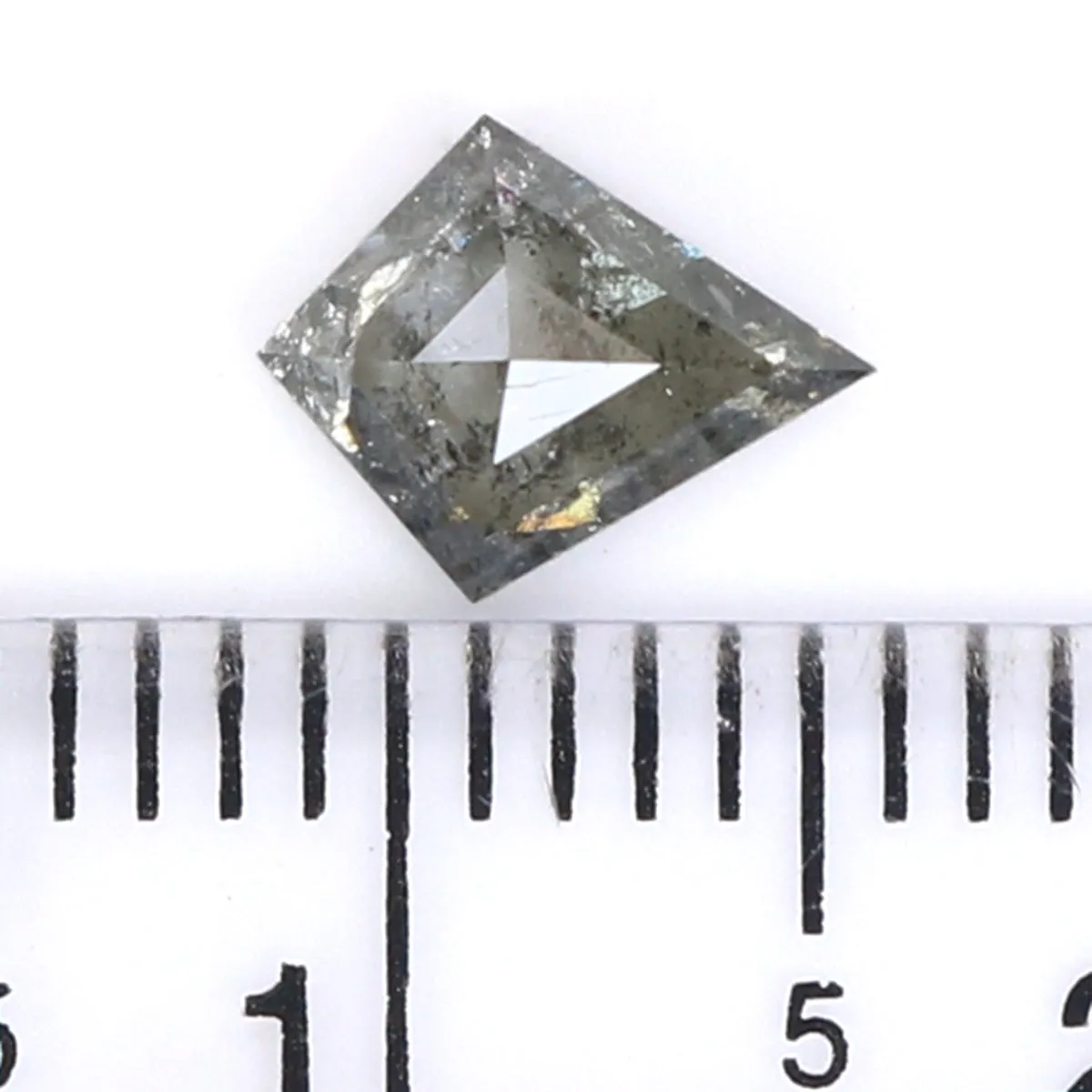 0.63 CT Natural Loose Kite Shape Diamond Salt And Pepper Kite Shape Diamond 7.50 MM Natural Black Grey Color Kite Rose Cut Diamo