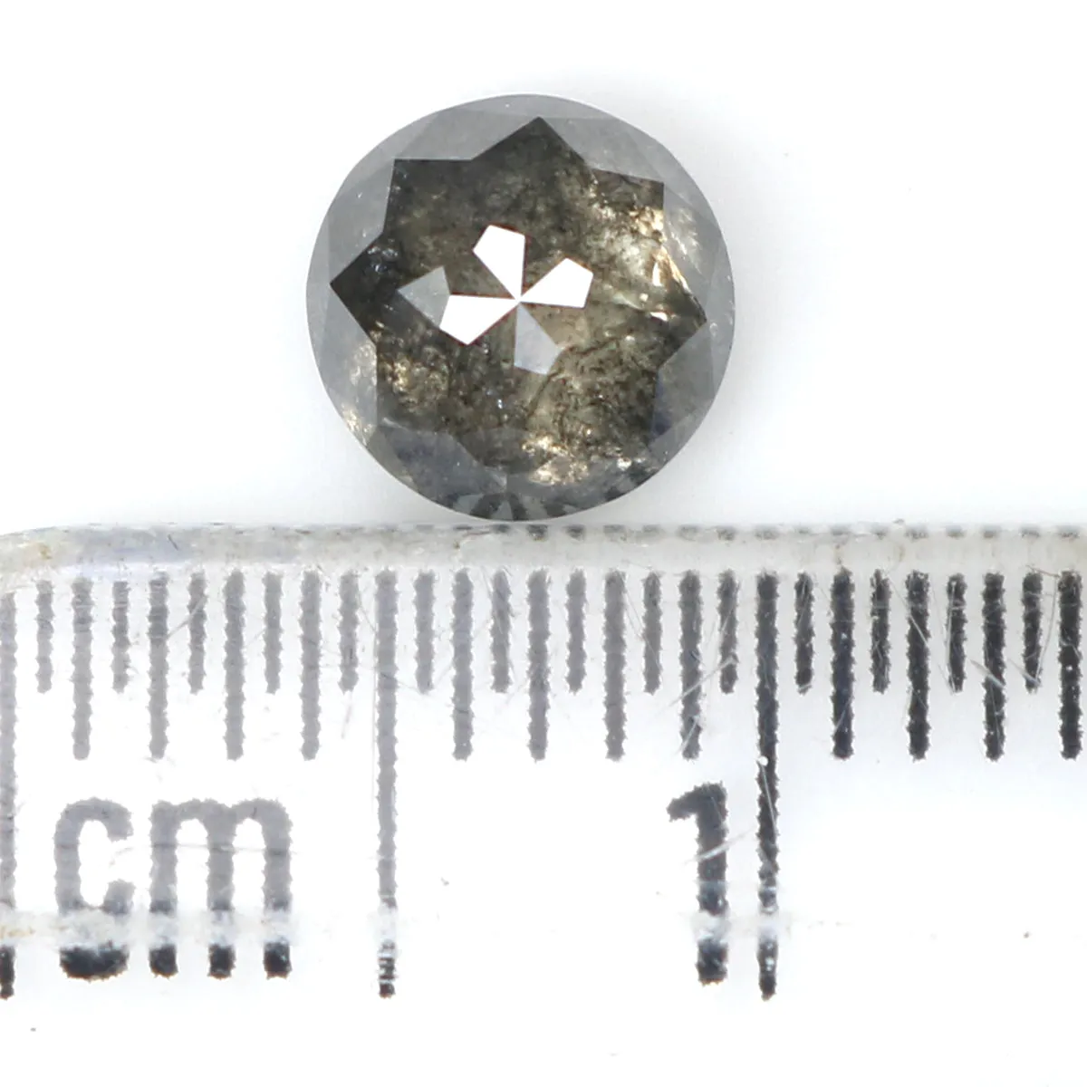 0.89 CT Natural Loose Round Rose Cut Diamond Salt And Pepper Round Diamond 5.60 MM Natural Loose Black Grey Round Rose Cut Diamo