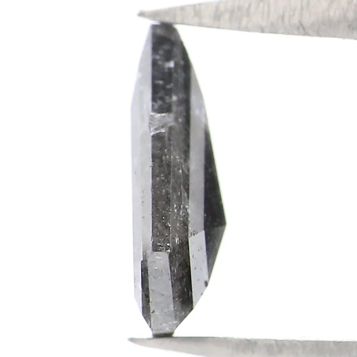 0.90 Ct Natural Loose Shield Shape Diamond Black Color Shield Cut Diamond 8.05 MM Natural Loose Salt And Pepper Shield Cut Diamo