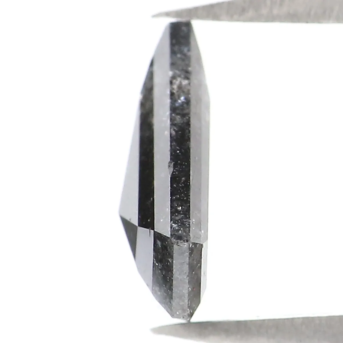 0.90 Ct Natural Loose Shield Shape Diamond Black Color Shield Cut Diamond 8.05 MM Natural Loose Salt And Pepper Shield Cut Diamo