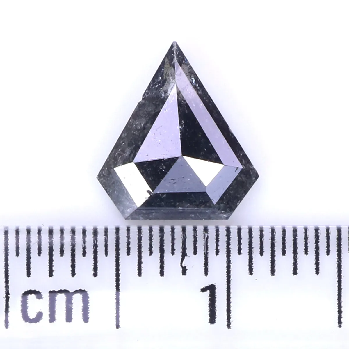 0.90 Ct Natural Loose Shield Shape Diamond Black Color Shield Cut Diamond 8.05 MM Natural Loose Salt And Pepper Shield Cut Diamo