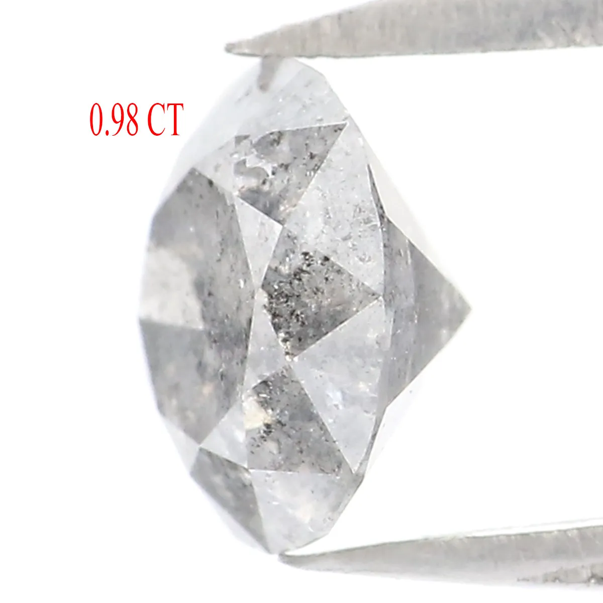 0.98 CT Natural Loose Round Shape Diamond Salt And Pepper Round Cut Diamond 6.40 MM Natural Black Grey Round Brilliant Cut Diamo