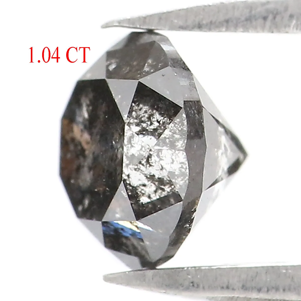 1.04 CT Natural Loose Round Shape Diamond Black Grey Color Round Shape Diamond 5.90 MM Salt And Pepper Round Brilliant Cut Diamo