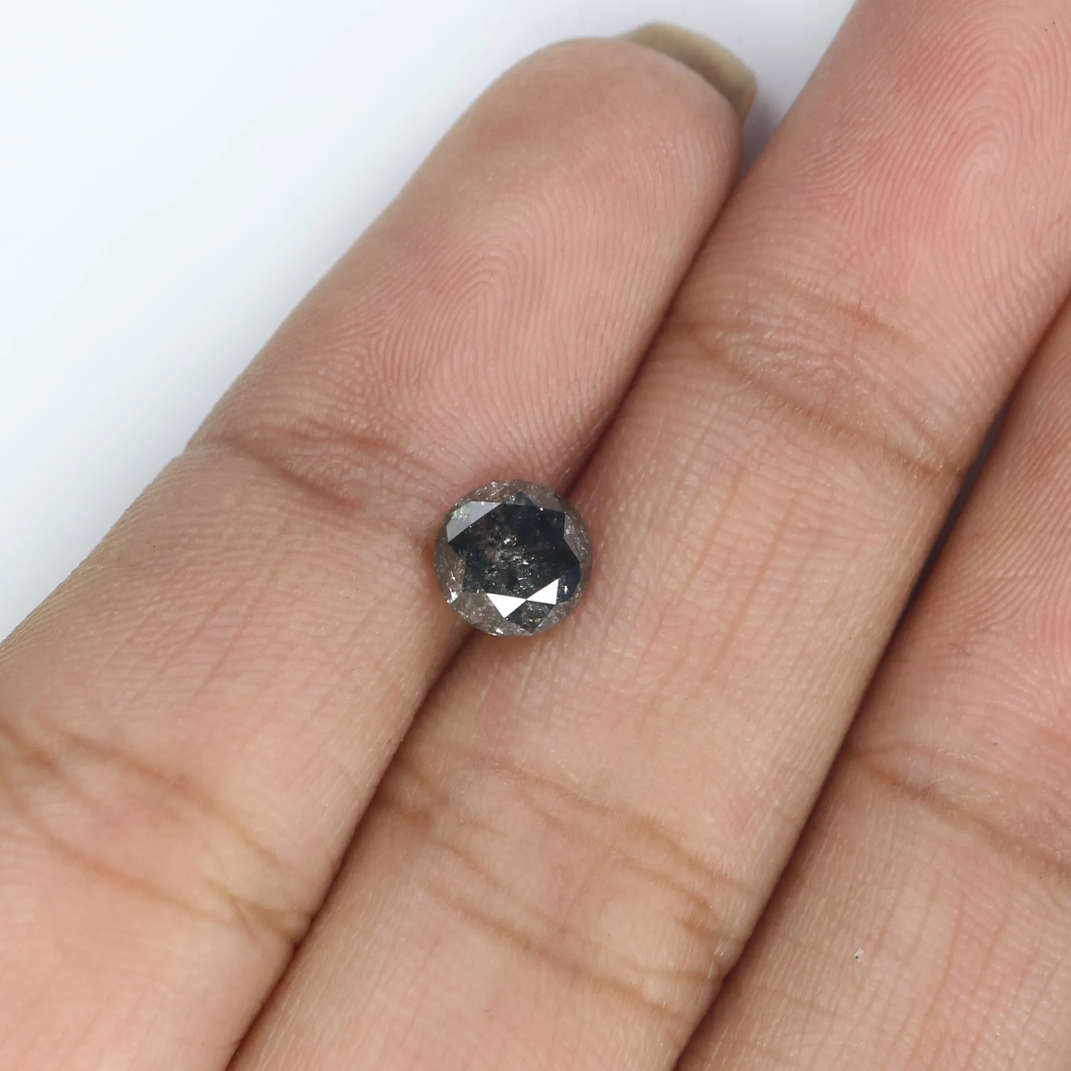 1.04 CT Natural Loose Round Shape Diamond Black Grey Color Round Shape Diamond 5.90 MM Salt And Pepper Round Brilliant Cut Diamo