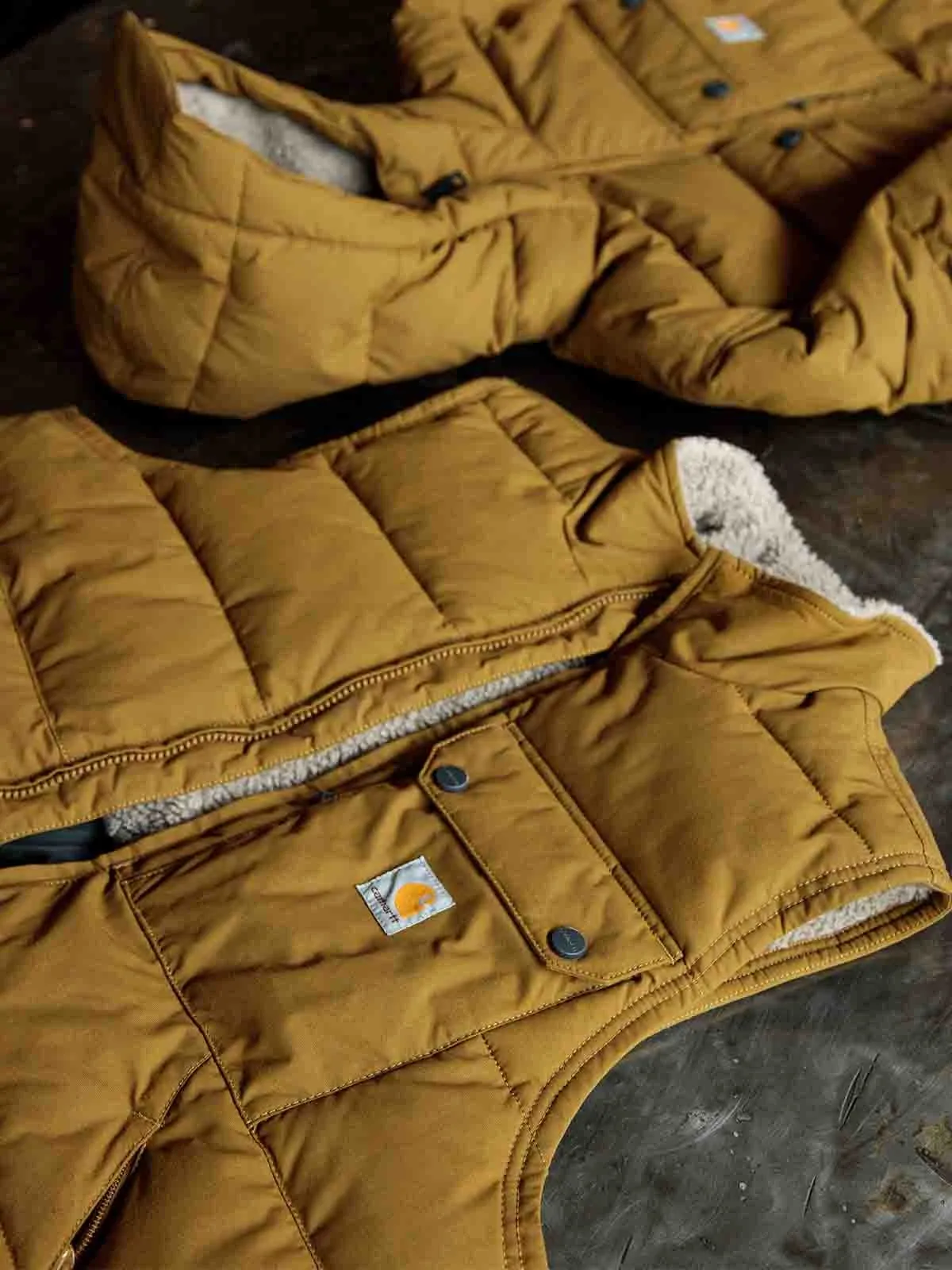 105475 Work Vest Montana Insulated Sherpa Carhartt - Oak Brown - XXL