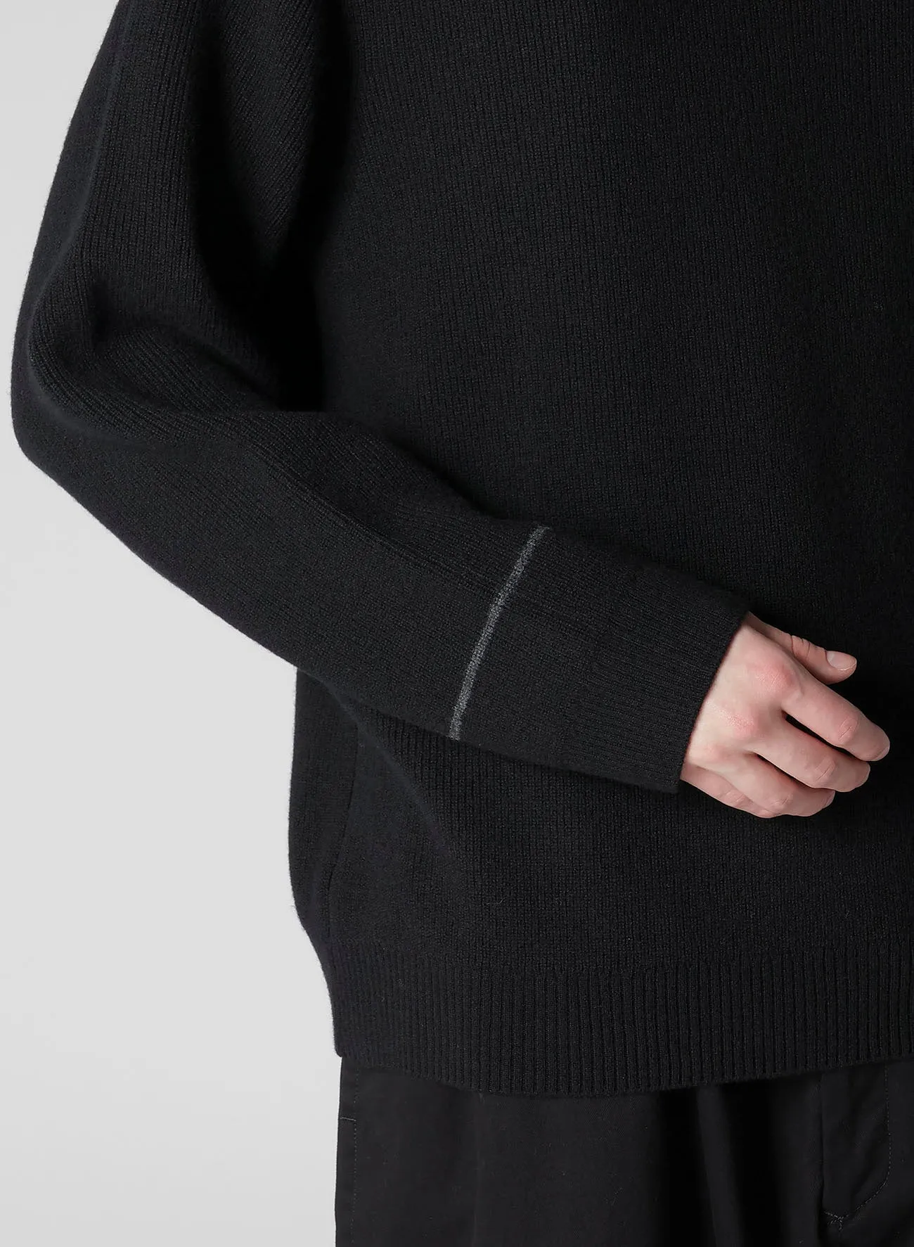 10G HALF CARDIGAN WITH ROUND NECK PULLOVER