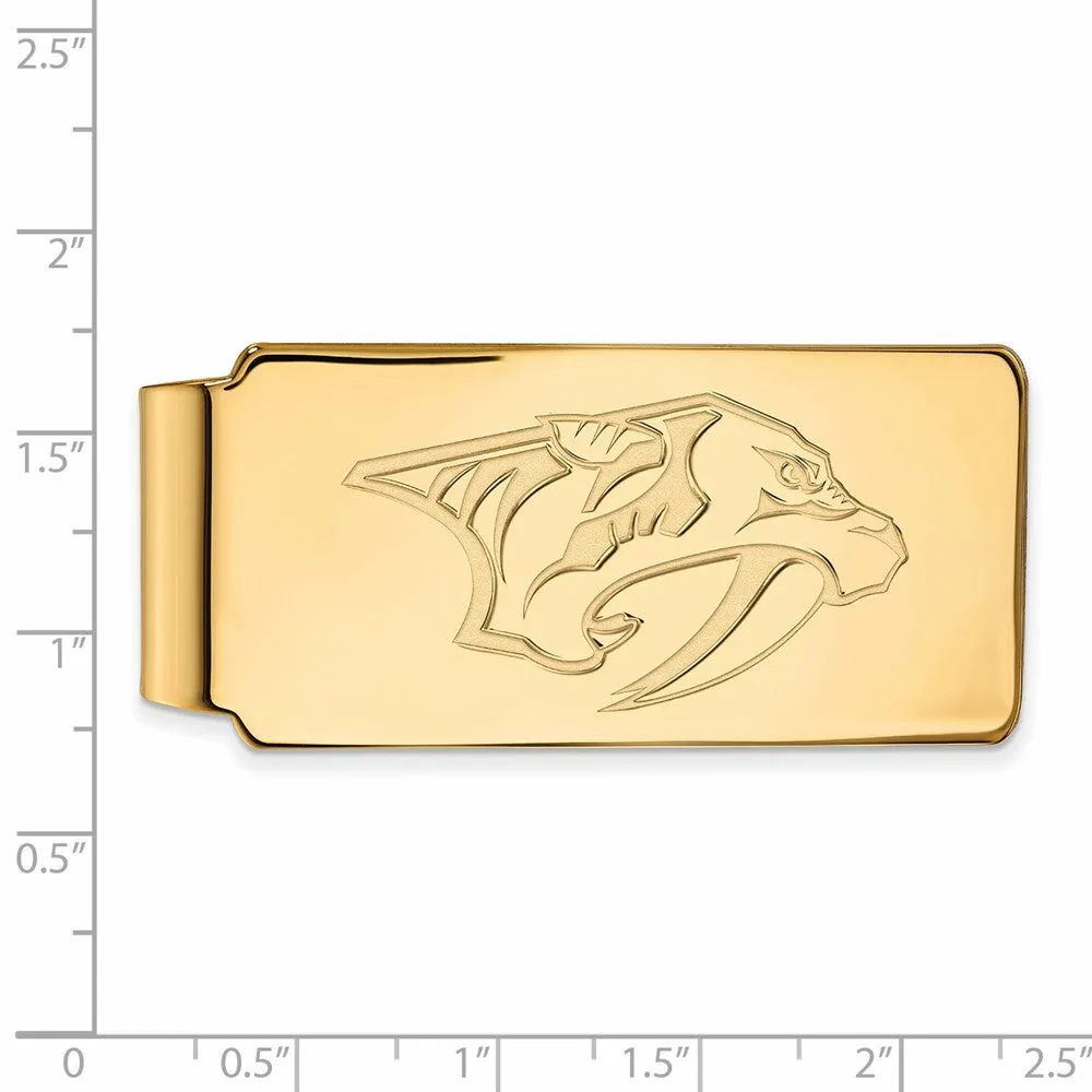 10k Yellow Gold NHL Nashville Predators Money Clip