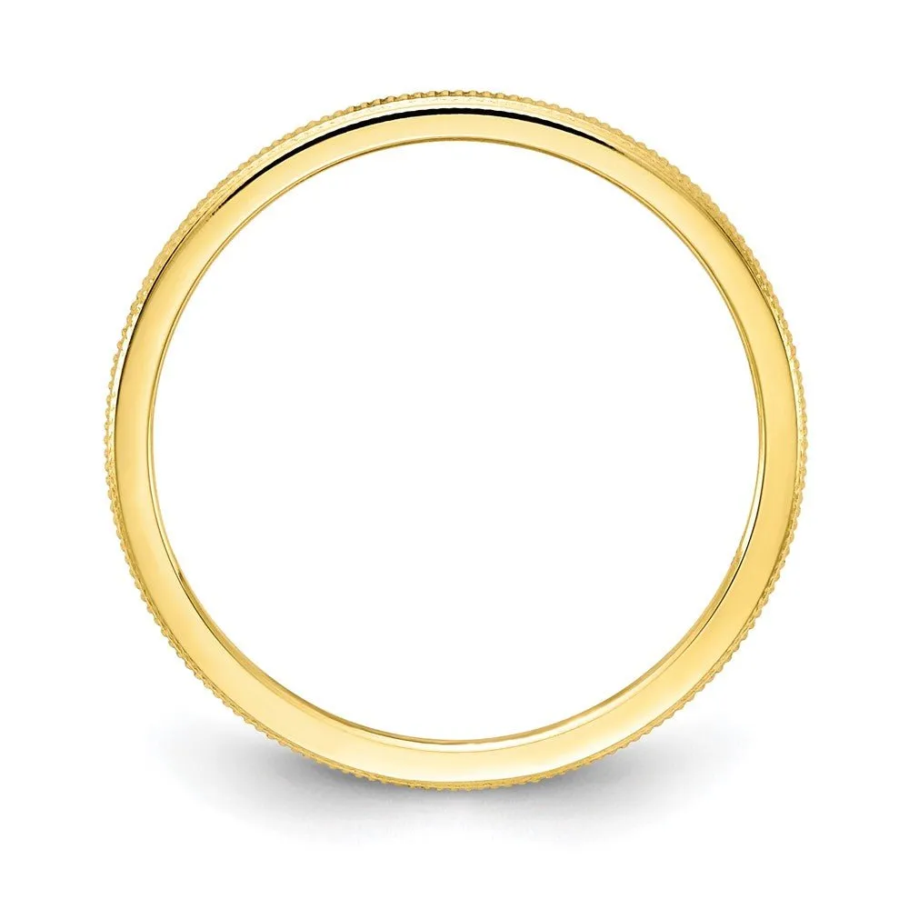 1.2mm 10k Yellow Gold Milgrain Stackable Band