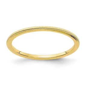 1.2mm 10k Yellow Gold Milgrain Stackable Band