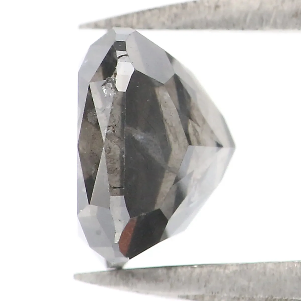 1.31 CT Natural Loose Cushion Shape Diamond Black Grey Cushion Diamond 6.05 MM Natural Black Grey Color Cushion Brilliant Cut Di