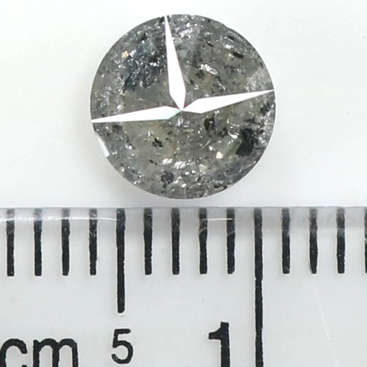 1.31 CT Natural Loose Round Shape Diamond Black Grey Color Round Cut Diamond 6.75 MM Salt And Pepper Round Brilliant Cut Diamond