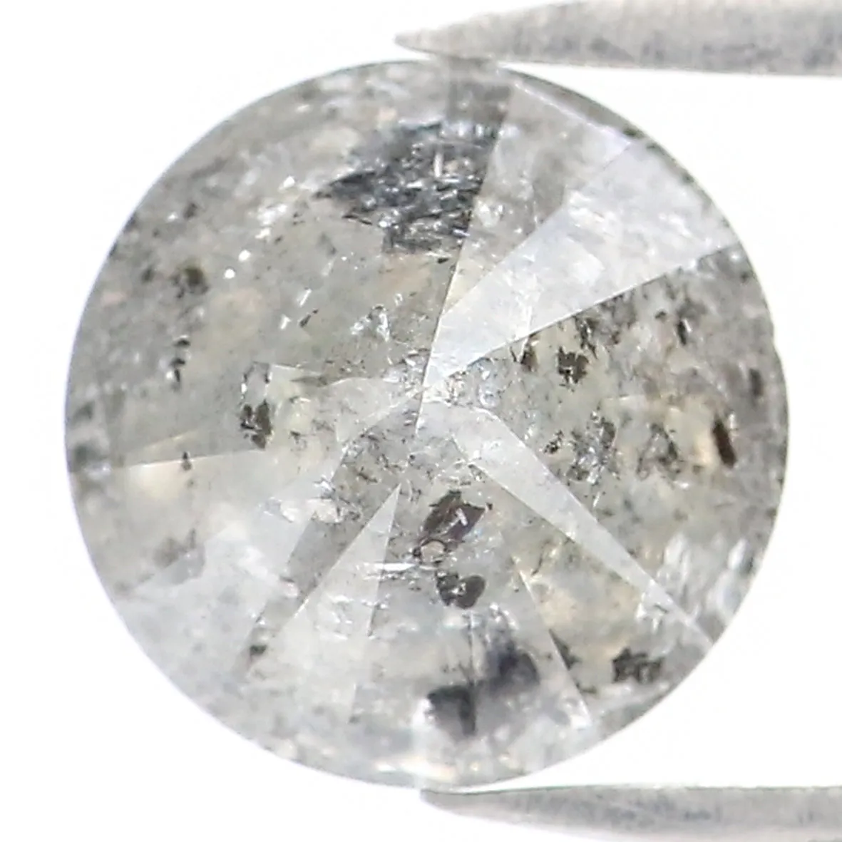 1.31 CT Natural Loose Round Shape Diamond Black Grey Color Round Cut Diamond 6.75 MM Salt And Pepper Round Brilliant Cut Diamond