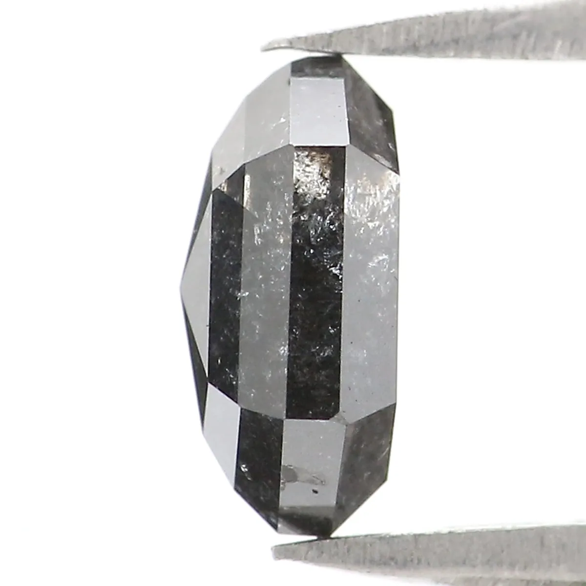 1.43 CT Natural Loose Hexagon Shape Diamond Salt And Pepper Hexagon Diamond 7.65 MM Black Grey Color Hexagon Shape Rose Cut Diam