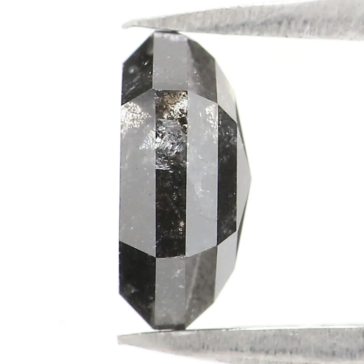 1.43 CT Natural Loose Hexagon Shape Diamond Salt And Pepper Hexagon Diamond 7.65 MM Black Grey Color Hexagon Shape Rose Cut Diam