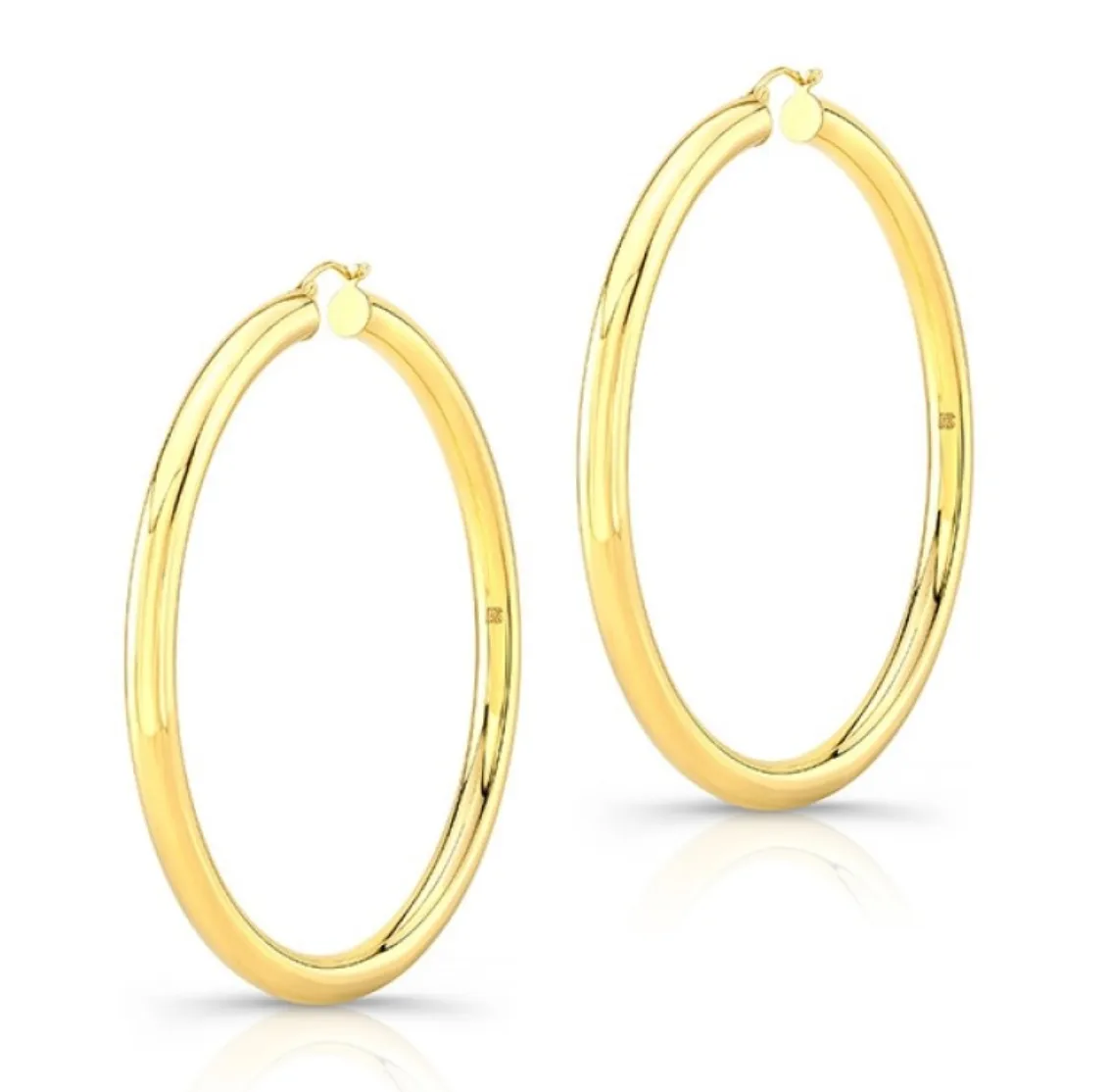 14K Yellow Gold 2.75 Tube Hoops