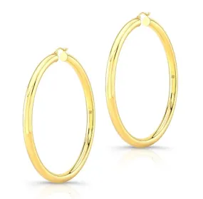 14K Yellow Gold 2.75 Tube Hoops