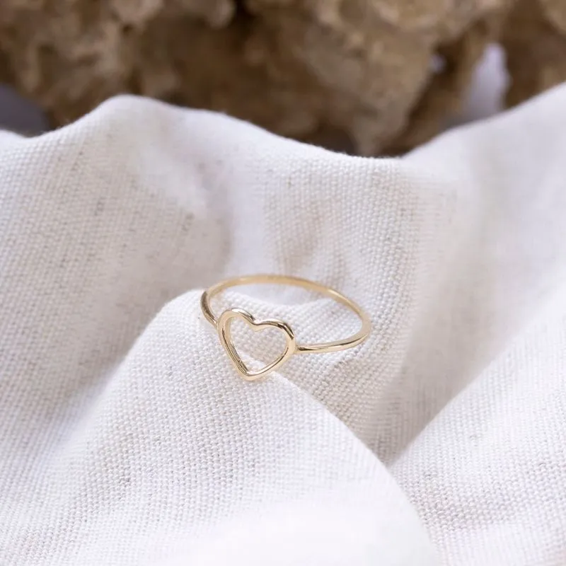 14K Yellow Gold Small Heart Ring