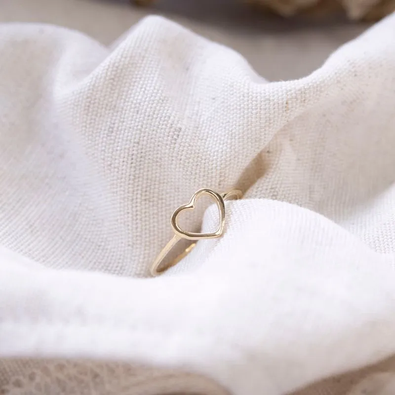 14K Yellow Gold Small Heart Ring