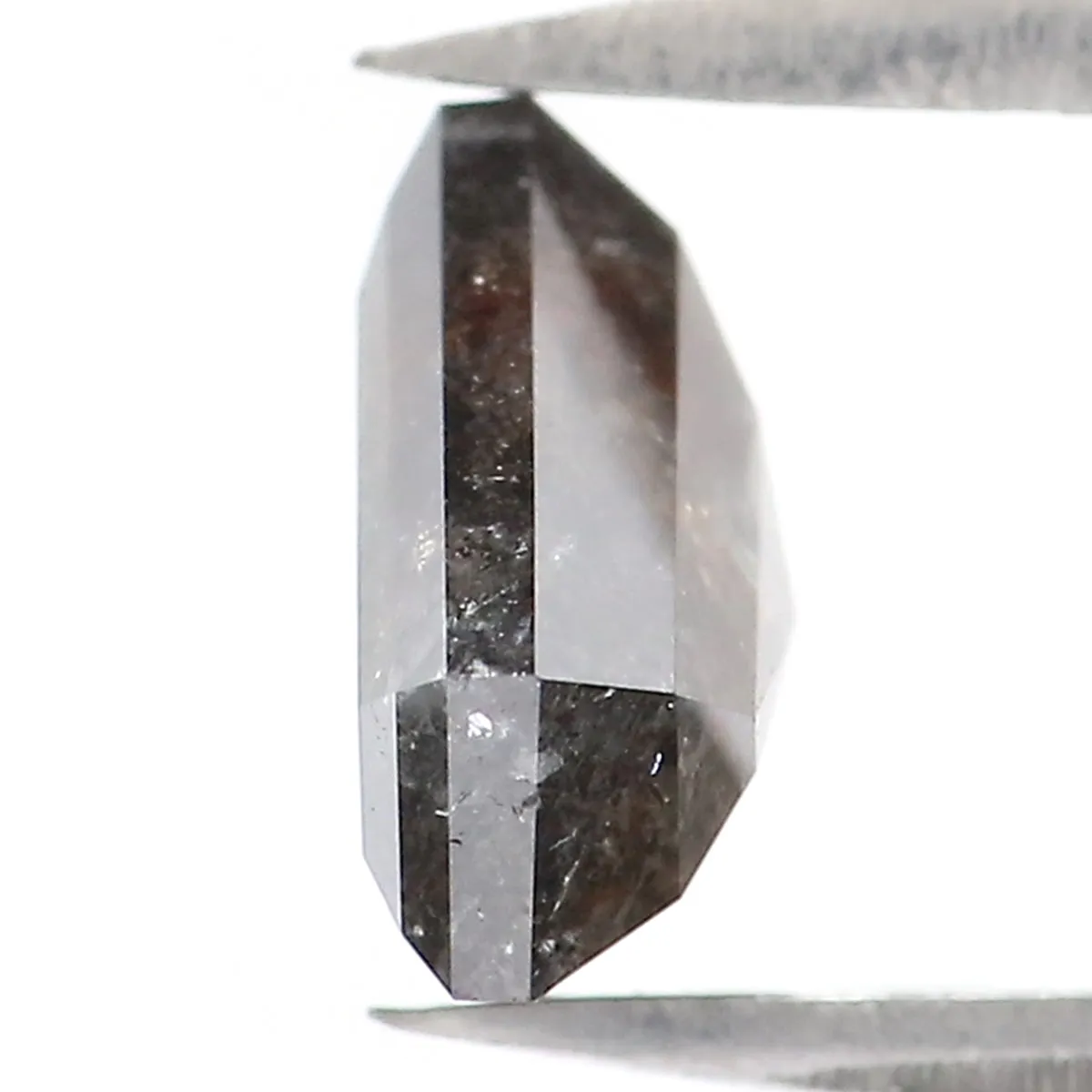 1.59 Ct Natural Loose Shield Shape Diamond Salt And Pepper Shield Cut Diamond 6.80 MM Black Gray Color Shield Shape Rose Cut Dia