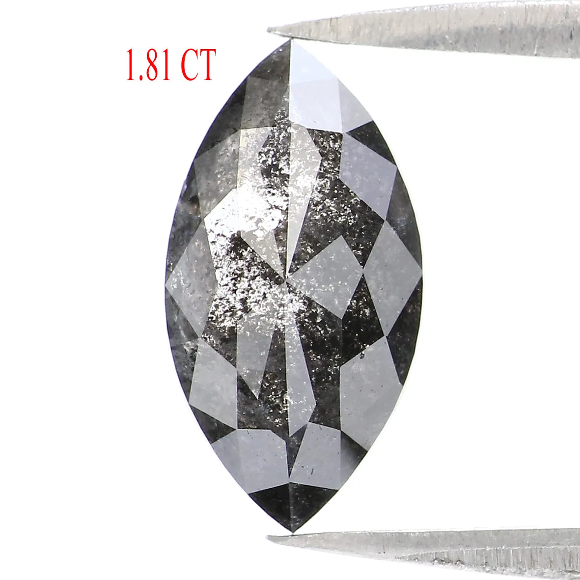 1.81 CT Natural Loose Marquise Shape Diamond Salt And Pepper Marquise Rose Cut Diamond 11.70 MM Black Grey Color Marquise Cut Di