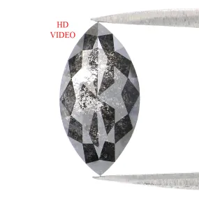 1.81 CT Natural Loose Marquise Shape Diamond Salt And Pepper Marquise Rose Cut Diamond 11.70 MM Black Grey Color Marquise Cut Di