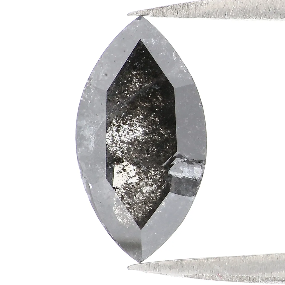 1.81 CT Natural Loose Marquise Shape Diamond Salt And Pepper Marquise Rose Cut Diamond 11.70 MM Black Grey Color Marquise Cut Di