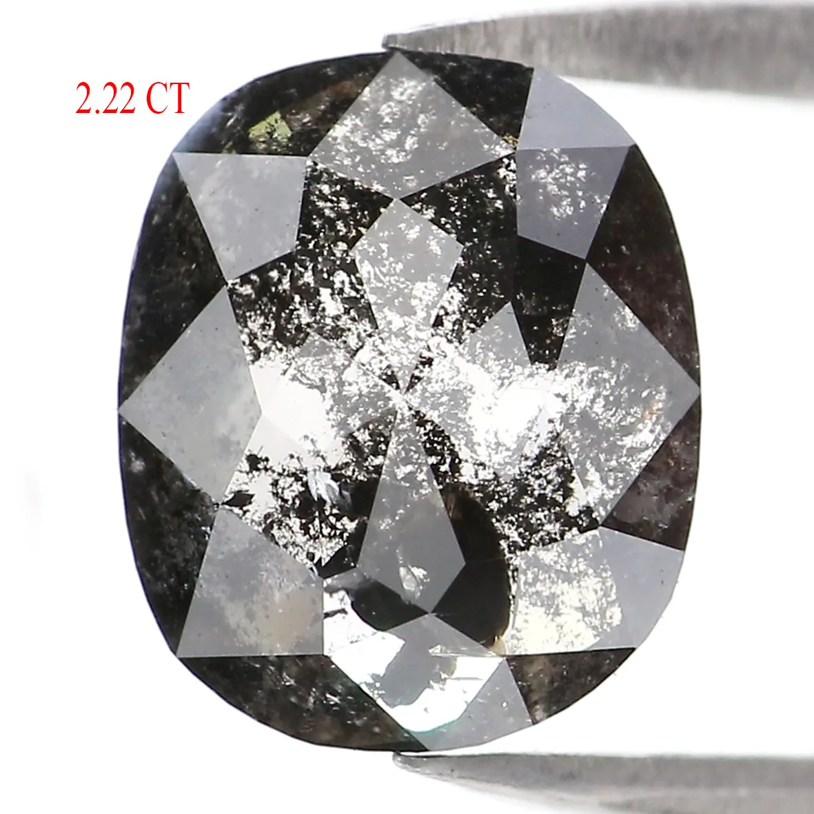 2.22 Ct Natural Loose Oval Shape Diamond Salt And Pepper Oval Diamond 8.75 MM Natural Diamond Black Grey Color Oval Rose Cut Dia