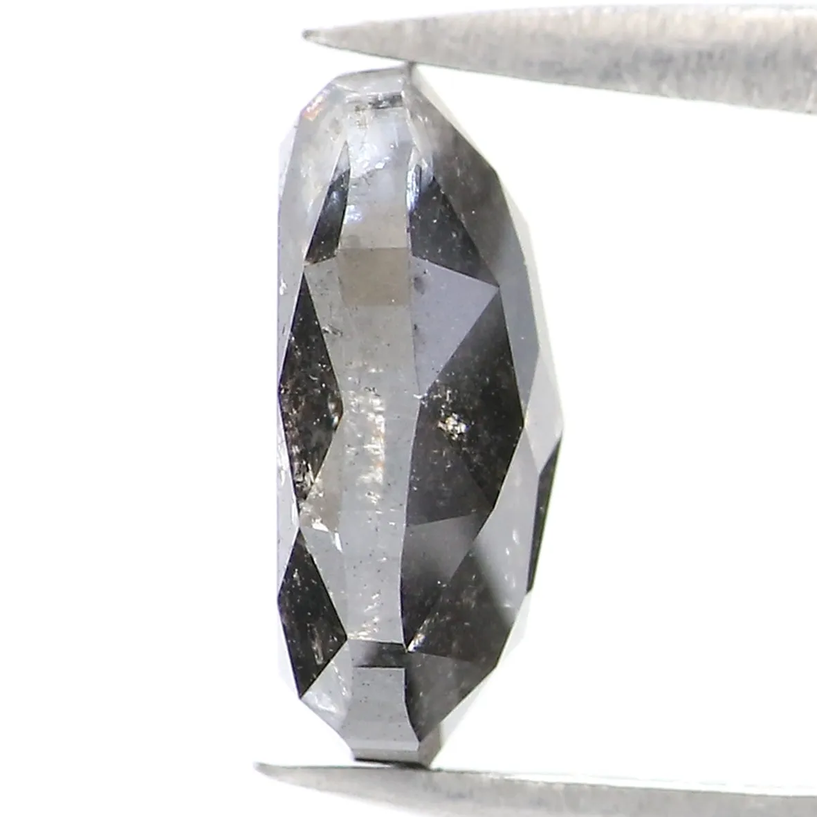 2.22 Ct Natural Loose Oval Shape Diamond Salt And Pepper Oval Diamond 8.75 MM Natural Diamond Black Grey Color Oval Rose Cut Dia