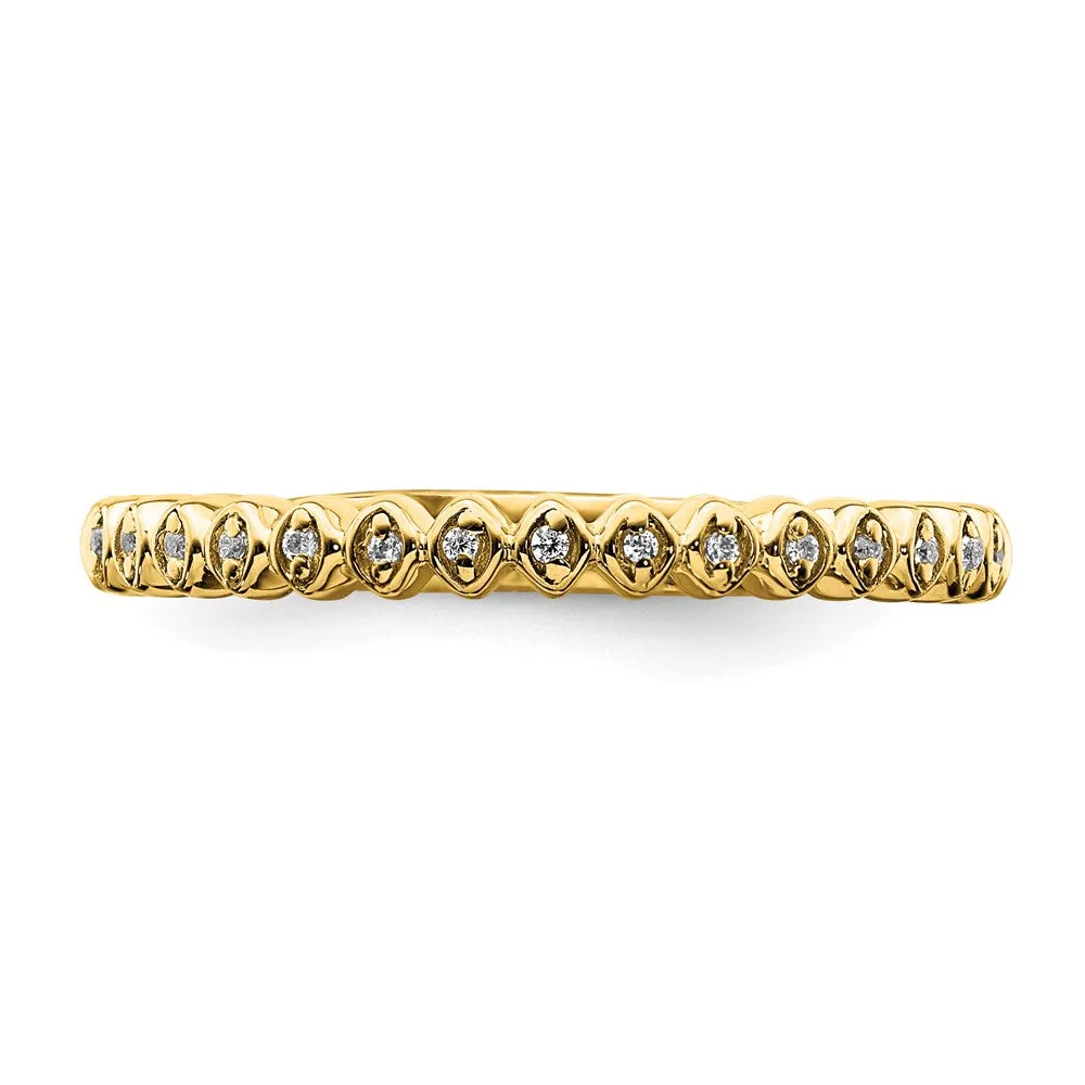 2.25mm 14k Yellow Gold 1/20 Ctw Diamond Stackable Band