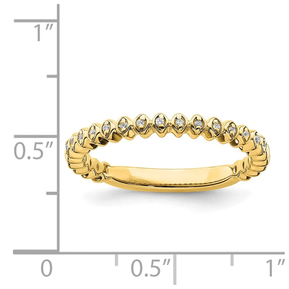 2.25mm 14k Yellow Gold 1/20 Ctw Diamond Stackable Band