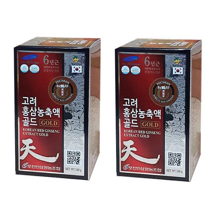 3 Bottles POCHEON Korean Red ginseng Extract Gold 240g Health supplements blood flow memory antioxidant immunity fatigue improve