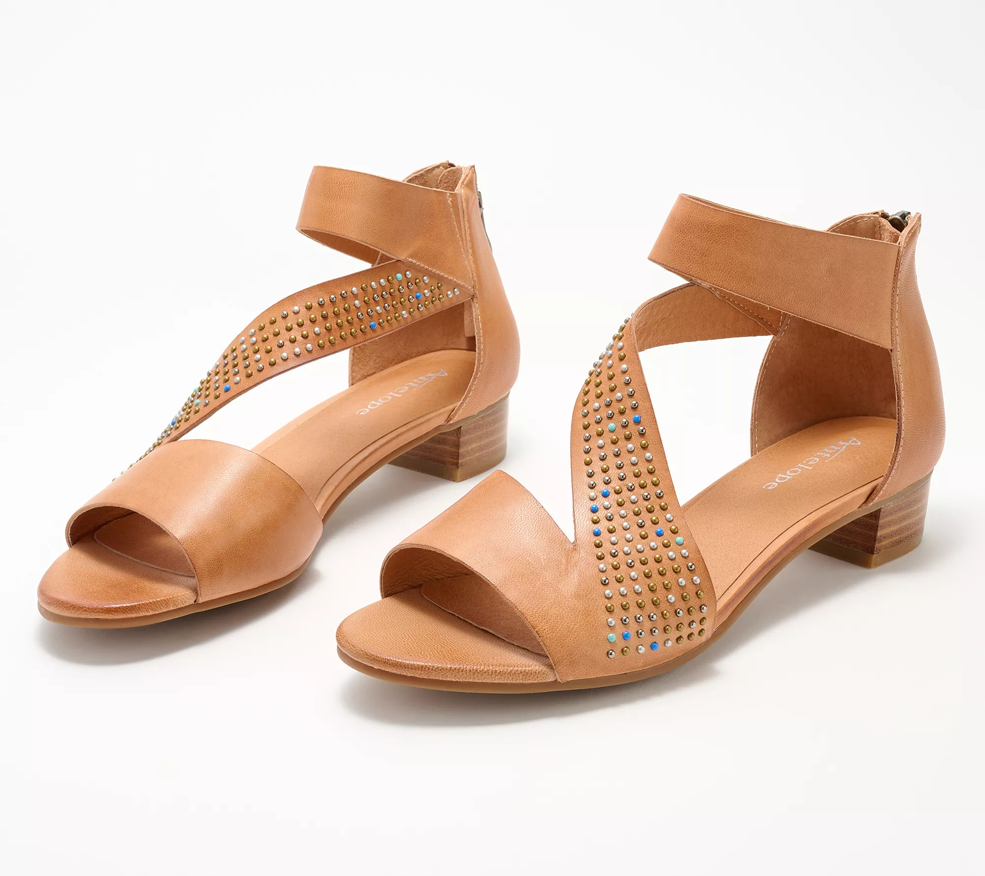 "As Is" Antelope Leather Heeled Sandals - Birdie