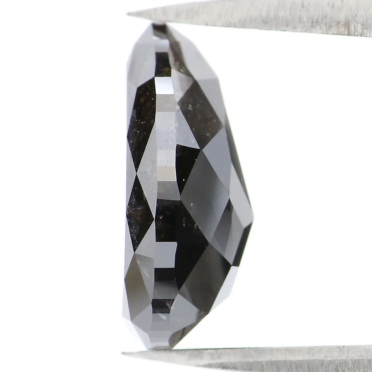 4.27 CT Natural Loose Pear Shape Diamond Black Color Pear Shape Diamond 12.50 MM Natural Loose Diamond Black Pear Rose Cut Diamo