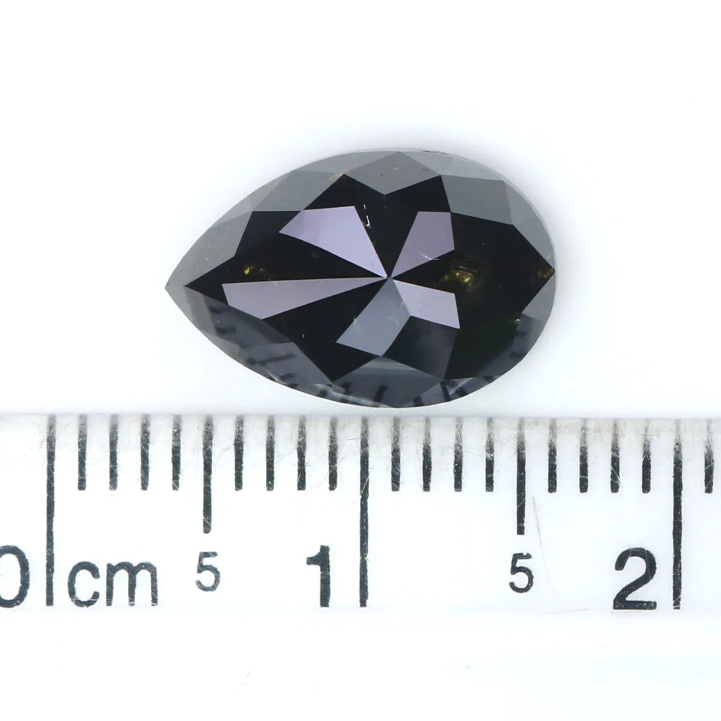 4.27 CT Natural Loose Pear Shape Diamond Black Color Pear Shape Diamond 12.50 MM Natural Loose Diamond Black Pear Rose Cut Diamo