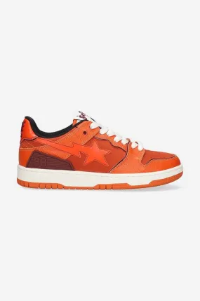 A Bathing Ape leather sneakers BAPE SK8 STA #2 001FWI701011I orange color 0