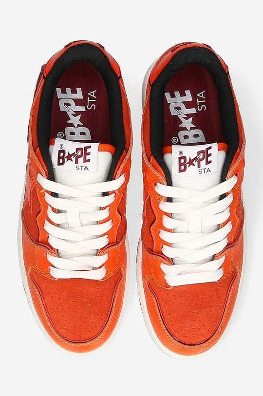 A Bathing Ape leather sneakers BAPE SK8 STA #2 001FWI701011I orange color 0