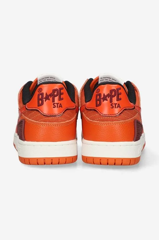 A Bathing Ape leather sneakers BAPE SK8 STA #2 001FWI701011I orange color 0