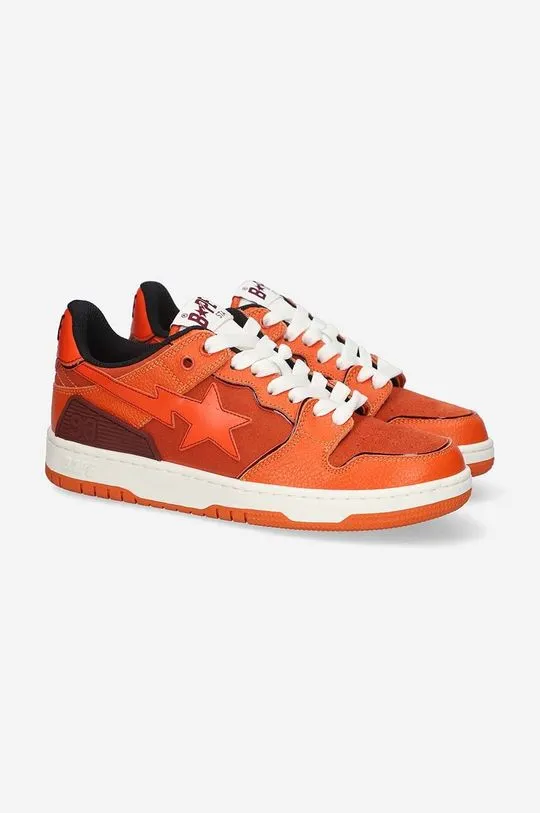 A Bathing Ape leather sneakers BAPE SK8 STA #2 001FWI701011I orange color 0