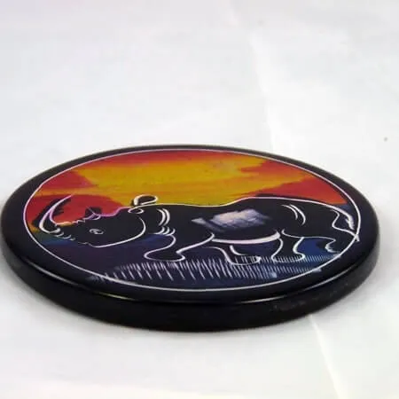 A set 6 African soap stone table coasters