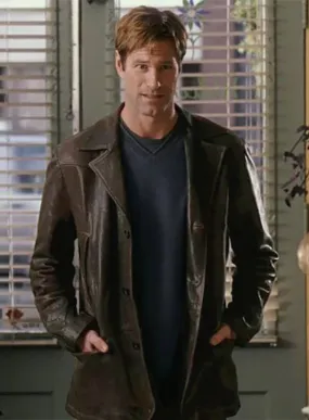 Aaron Eckhart Love Happens Leather Trench Coat