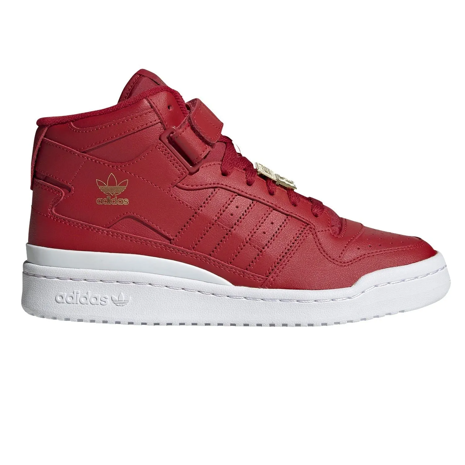 adidas Originals Womens Forum Mid Shoes - Vivid Red / Cloud White / Matte Gold