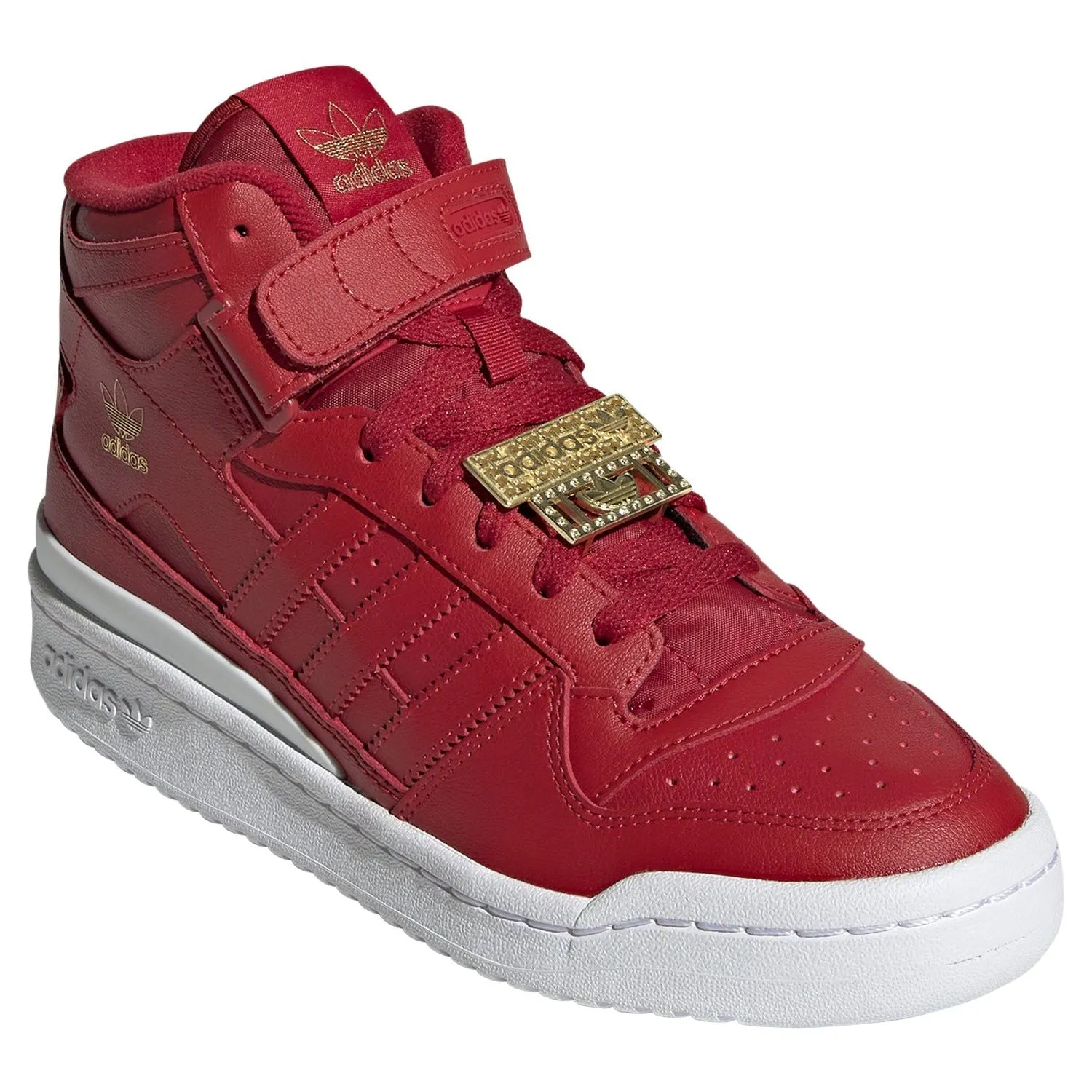 adidas Originals Womens Forum Mid Shoes - Vivid Red / Cloud White / Matte Gold