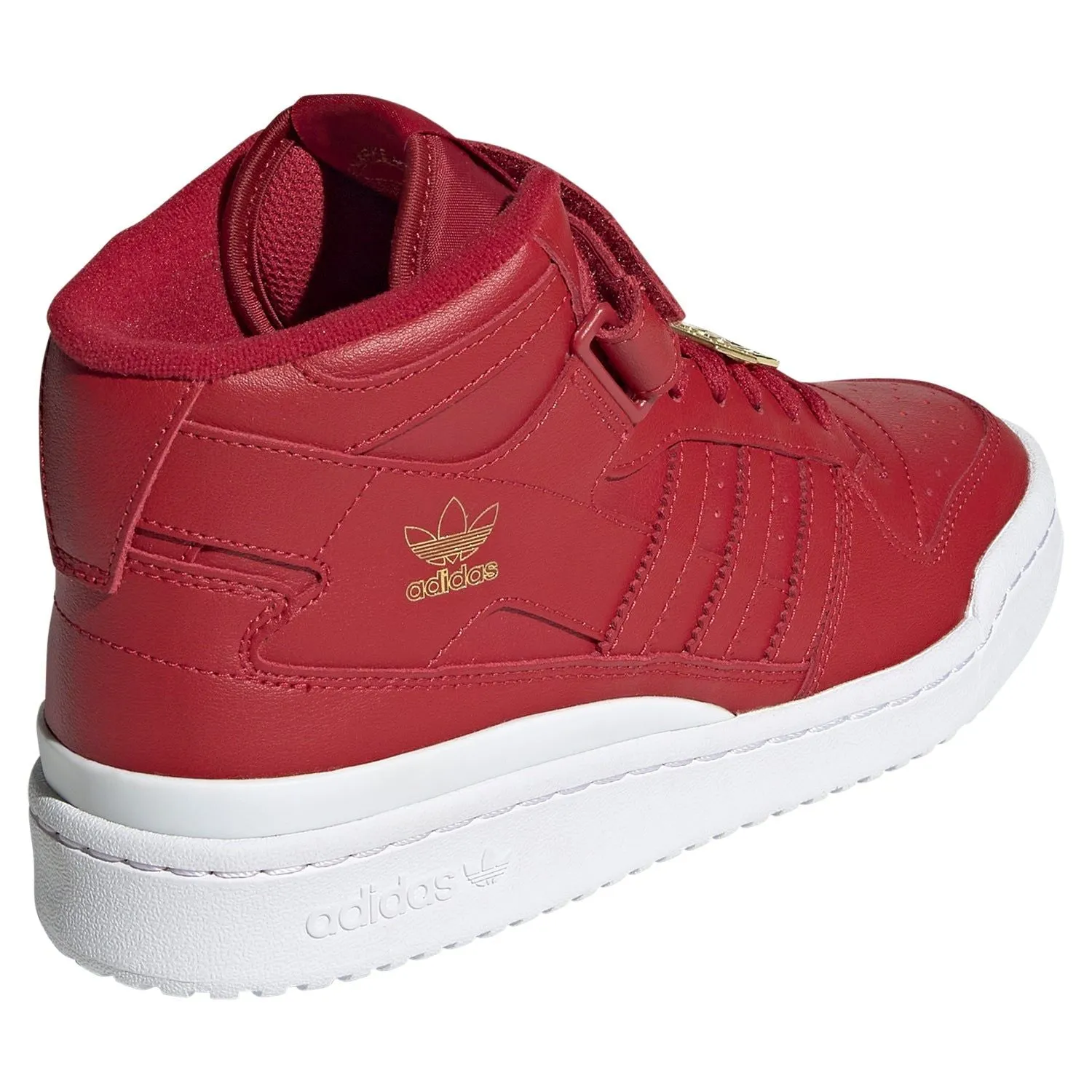 adidas Originals Womens Forum Mid Shoes - Vivid Red / Cloud White / Matte Gold